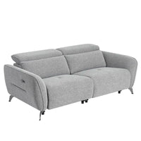 Ensemble canapé inclinable électrique 80 pouces de large rembourré en chenille pour salon