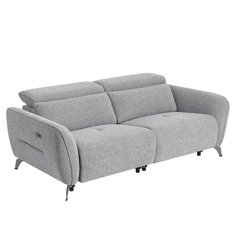 Ensemble canapé inclinable électrique 80 pouces de large rembourré en chenille pour salon