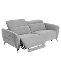 Ensemble canapé inclinable électrique 80 pouces de large rembourré en chenille pour salon