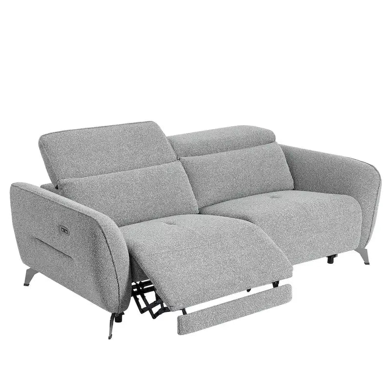 Ensemble canapé inclinable électrique 80 pouces de large rembourré en chenille pour salon