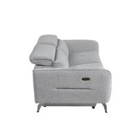 Ensemble canapé inclinable électrique 80 pouces de large rembourré en chenille pour salon