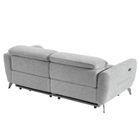 Ensemble canapé inclinable électrique 80 pouces de large rembourré en chenille pour salon