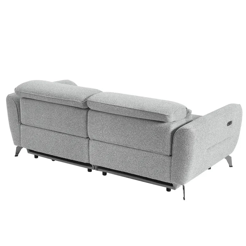 Ensemble canapé inclinable électrique 80 pouces de large rembourré en chenille pour salon