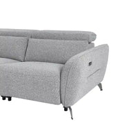 Ensemble canapé inclinable électrique 80 pouces de large rembourré en chenille pour salon