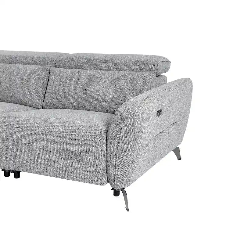 Ensemble canapé inclinable électrique 80 pouces de large rembourré en chenille pour salon
