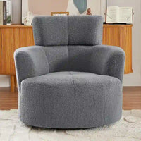 Fauteuil baril d'appoint pivotant à 360° en tissu