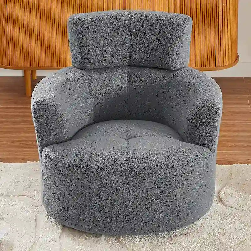 Fauteuil baril d'appoint pivotant à 360° en tissu