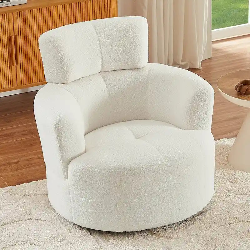 Fauteuil baril d'appoint pivotant à 360° en tissu