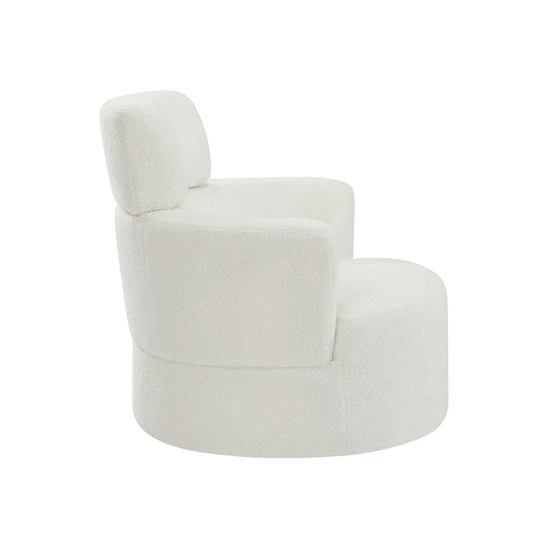 Fauteuil baril d'appoint pivotant à 360° en tissu