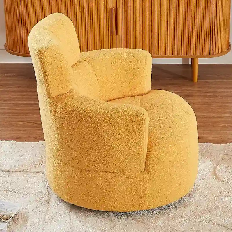 Fauteuil baril d'appoint pivotant à 360° en tissu