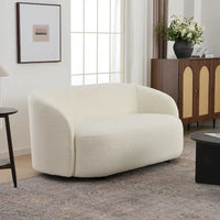 KINWELL Causeuse Rembourrée en Sherpa Canapé Bouclé, 68W