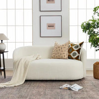 KINWELL Causeuse Rembourrée en Sherpa Canapé Bouclé, 68W