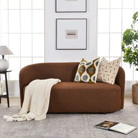 KINWELL Causeuse Rembourrée en Sherpa Canapé Bouclé, 68W