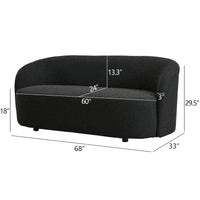 KINWELL Causeuse Rembourrée en Sherpa Canapé Bouclé, 68W