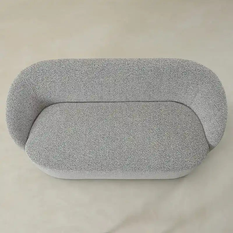 KINWELL Causeuse Rembourrée en Sherpa Canapé Bouclé, 68W
