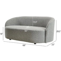 KINWELL Causeuse Rembourrée en Sherpa Canapé Bouclé, 68W
