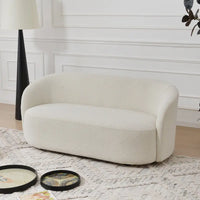 KINWELL Causeuse Rembourrée en Sherpa Canapé Bouclé, 68W