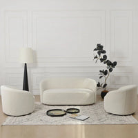 KINWELL Causeuse Rembourrée en Sherpa Canapé Bouclé, 68W