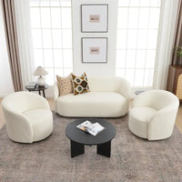 KINWELL Causeuse Rembourrée en Sherpa Canapé Bouclé, 68W