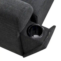 Canapé sectionnel en U 128 avec ottomane, ensemble de canapés 6 places avec rangement intégré, ports USB et porte-gobelets