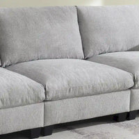 Canapé sectionnel intelligent en chenille 96 avec enceinte Bluetooth, tablette rabattable & chargeur USB et canapé nuage 3 places