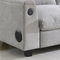 Canapé sectionnel intelligent en chenille 96 avec enceinte Bluetooth, tablette rabattable & chargeur USB et canapé nuage 3 places