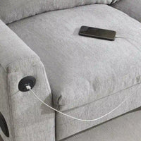 Canapé sectionnel intelligent en chenille 96 avec enceinte Bluetooth, tablette rabattable & chargeur USB et canapé nuage 3 places