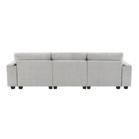 Canapé sectionnel intelligent en chenille 96 avec enceinte Bluetooth, tablette rabattable & chargeur USB et canapé nuage 3 places