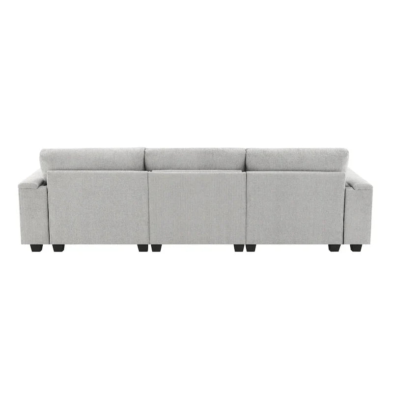 Canapé sectionnel intelligent en chenille 96 avec enceinte Bluetooth, tablette rabattable & chargeur USB et canapé nuage 3 places