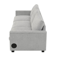 Canapé sectionnel intelligent en chenille 96 avec enceinte Bluetooth, tablette rabattable & chargeur USB et canapé nuage 3 places