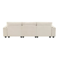 Canapé sectionnel intelligent en chenille 96 avec enceinte Bluetooth, tablette rabattable & chargeur USB et canapé nuage 3 places