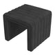 Ada Ottoman Pouf, Similicuir noir capitonné, 48 cm