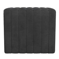 Ada Ottoman Pouf, Similicuir noir capitonné, 48 cm