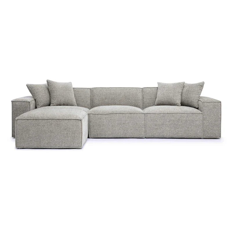 Mindy Sectionnel modulable en chenille tissage panier - 115.3L x 70P x 28.2H