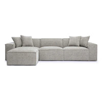 Mindy Sectionnel modulable en chenille tissage panier - 115.3L x 70P x 28.2H