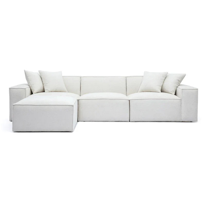 Mindy Sectionnel modulable en chenille tissage panier - 115.3L x 70P x 28.2H