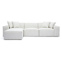 Mindy Sectionnel modulable en chenille tissage panier - 115.3L x 70P x 28.2H