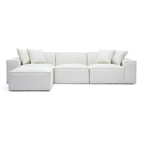 Mindy Sectionnel modulable en chenille tissage panier - 115.3L x 70P x 28.2H