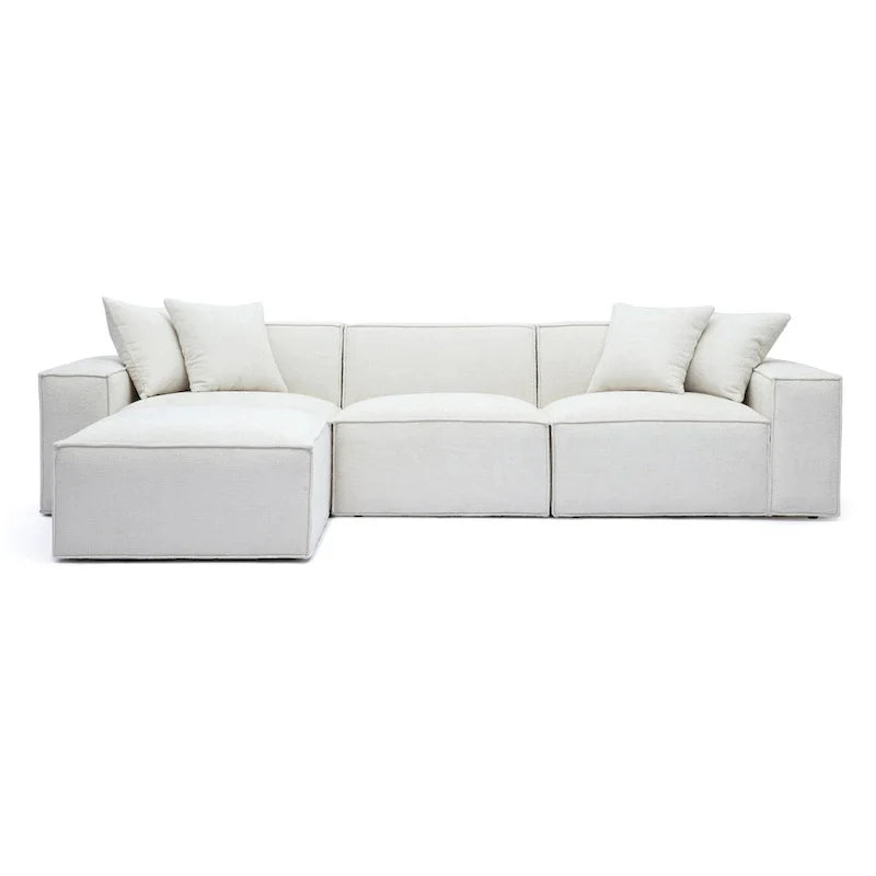 Mindy Sectionnel modulable en chenille tissage panier - 115.3L x 70P x 28.2H