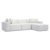 Mindy Sectionnel modulable en chenille tissage panier - 115.3L x 70P x 28.2H