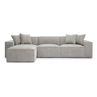Mindy Sectionnel modulable en chenille tissage panier - 115.3L x 70P x 28.2H