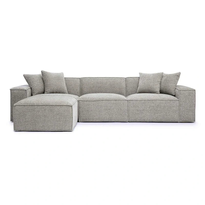 Mindy Sectionnel modulable en chenille tissage panier - 115.3L x 70P x 28.2H