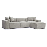 Mindy Sectionnel modulable en chenille tissage panier - 115.3L x 70P x 28.2H