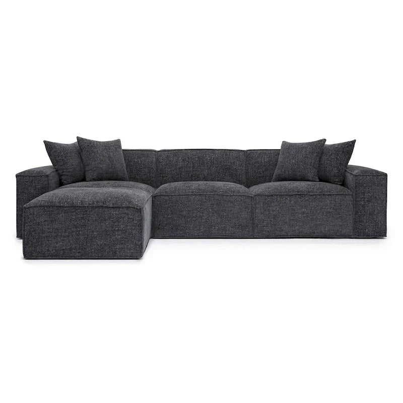 Mindy Sectionnel modulable en chenille tissage panier - 115.3L x 70P x 28.2H