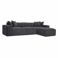 Mindy Sectionnel modulable en chenille tissage panier - 115.3L x 70P x 28.2H