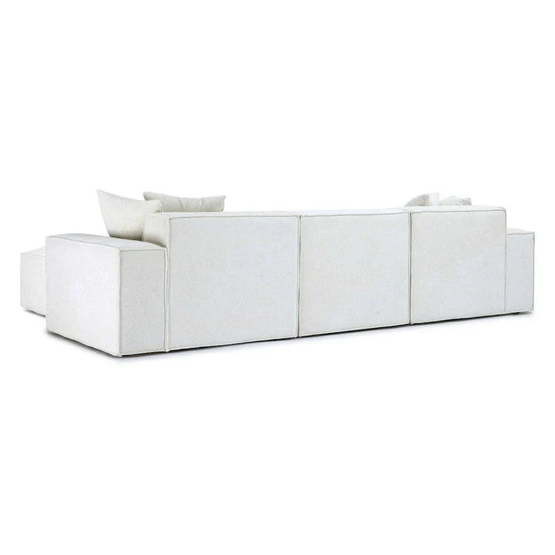 Mindy Sectionnel modulable en chenille tissage panier - 115.3L x 70P x 28.2H