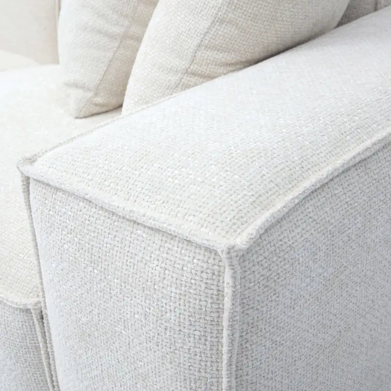 Mindy Sectionnel modulable en chenille tissage panier - 115.3L x 70P x 28.2H