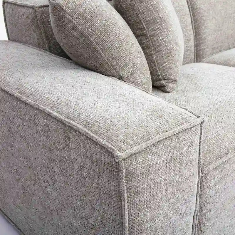 Mindy Sectionnel modulable en chenille tissage panier - 115.3L x 70P x 28.2H
