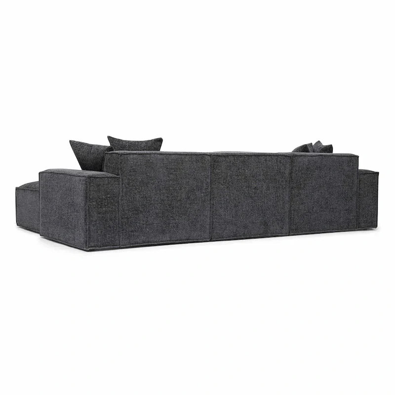 Mindy Sectionnel modulable en chenille tissage panier - 115.3L x 70P x 28.2H