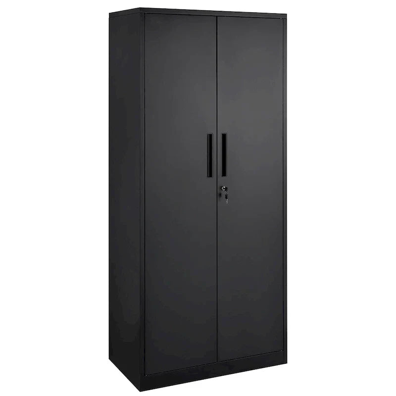 Armoire de rangement métallique verrouillable 75 pouces avec 4 étagères réglables et 2 portes magnétiques